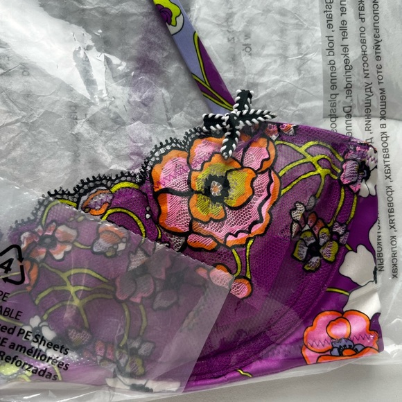 SOLD MICHELLE Savage X Fenty Juicy Purple Flower Poppy Print Mod Poppy Bra & Ta - Picture 9 of 11